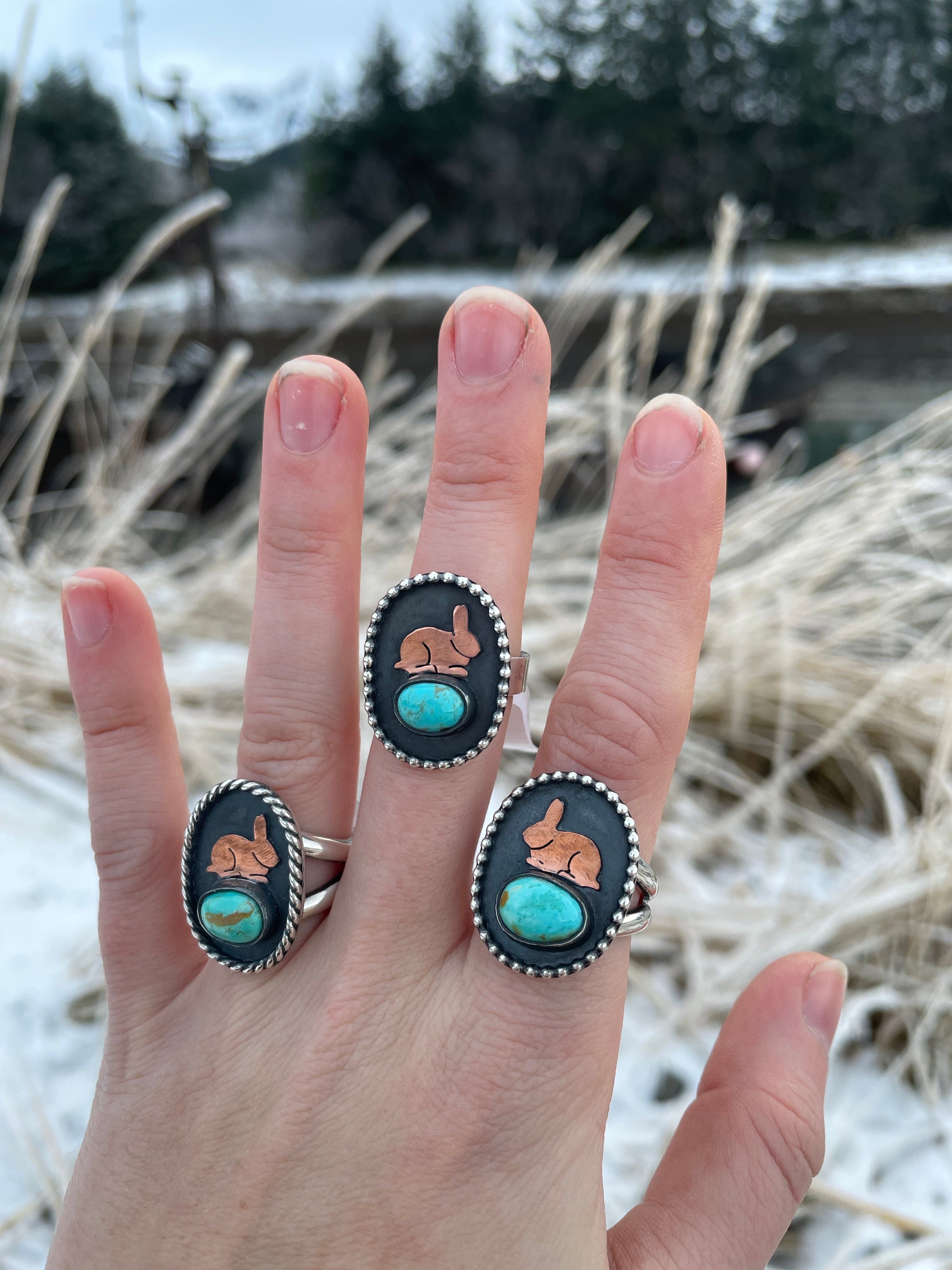 Turquoise Hare ring