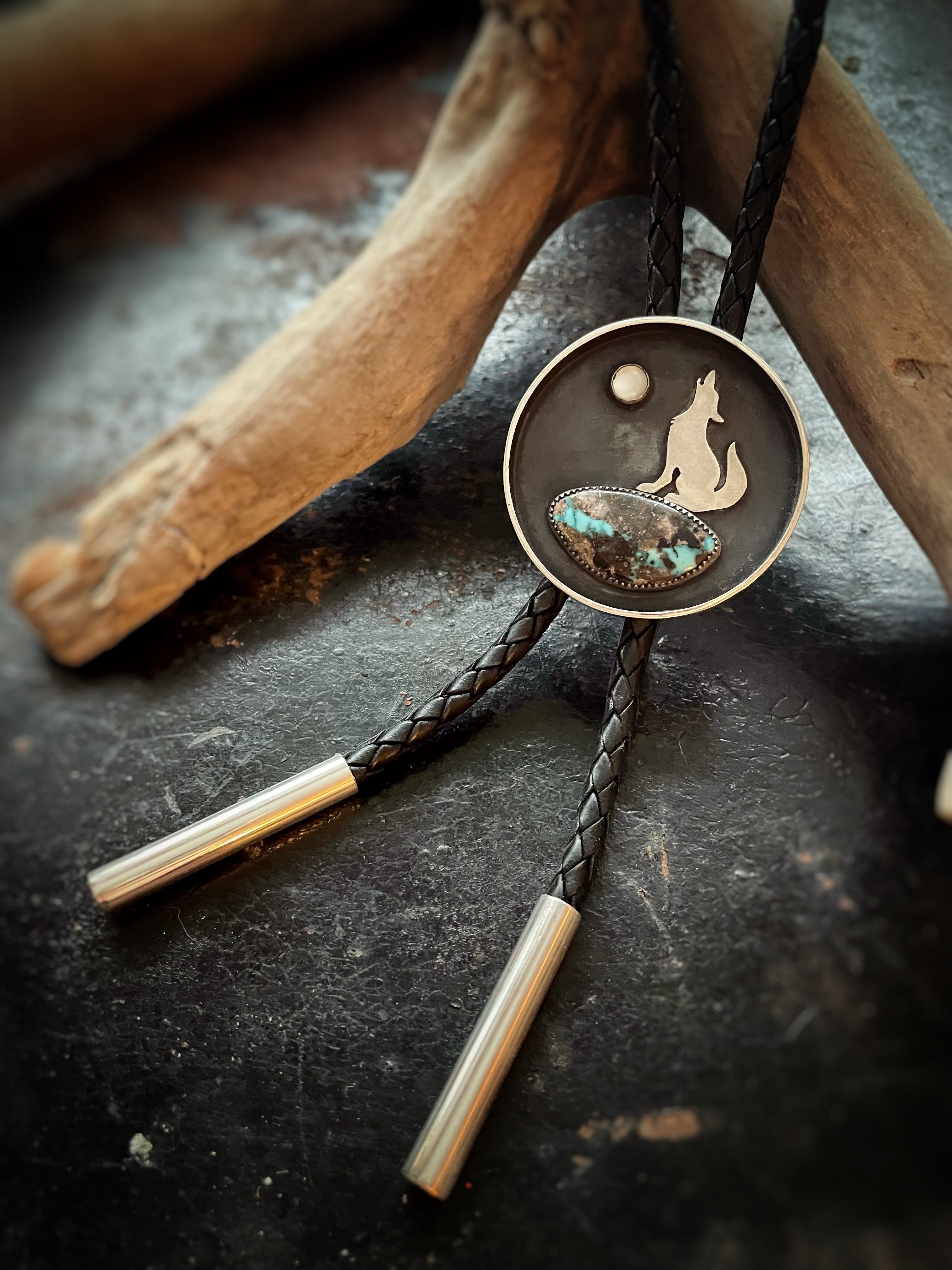 Howling at the Moon Bolo Tie