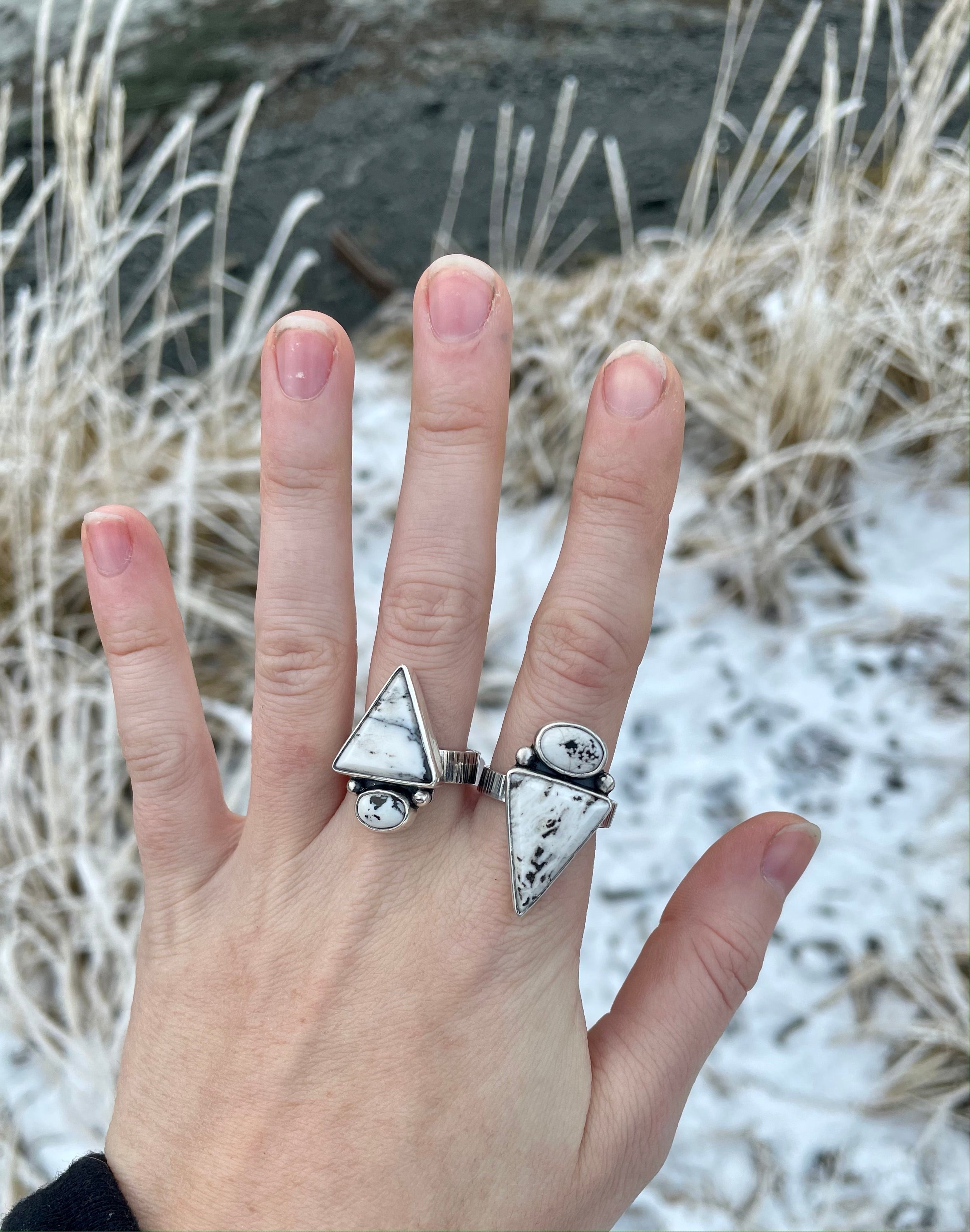 Double White Buffalo ring