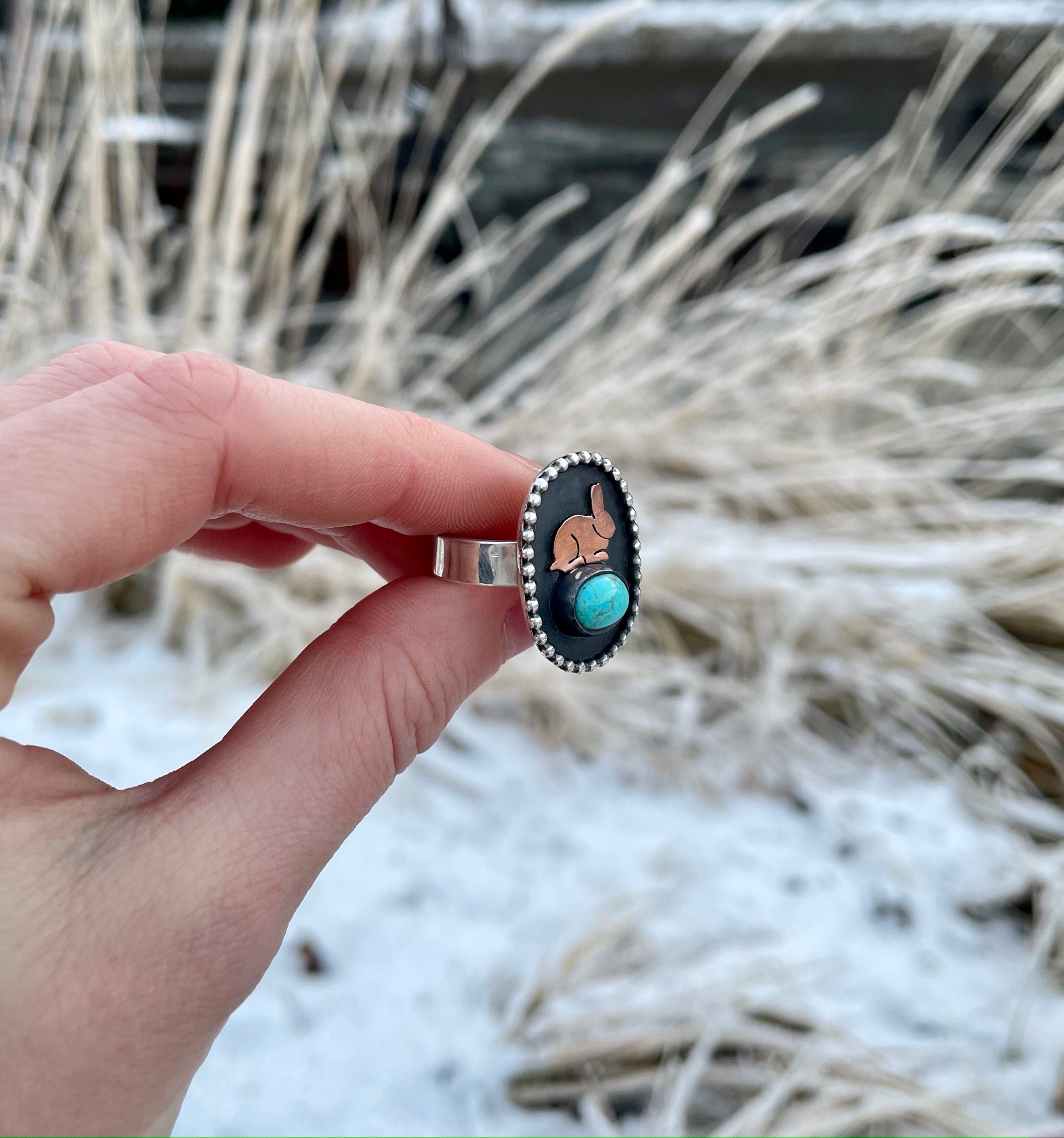 Turquoise Hare ring